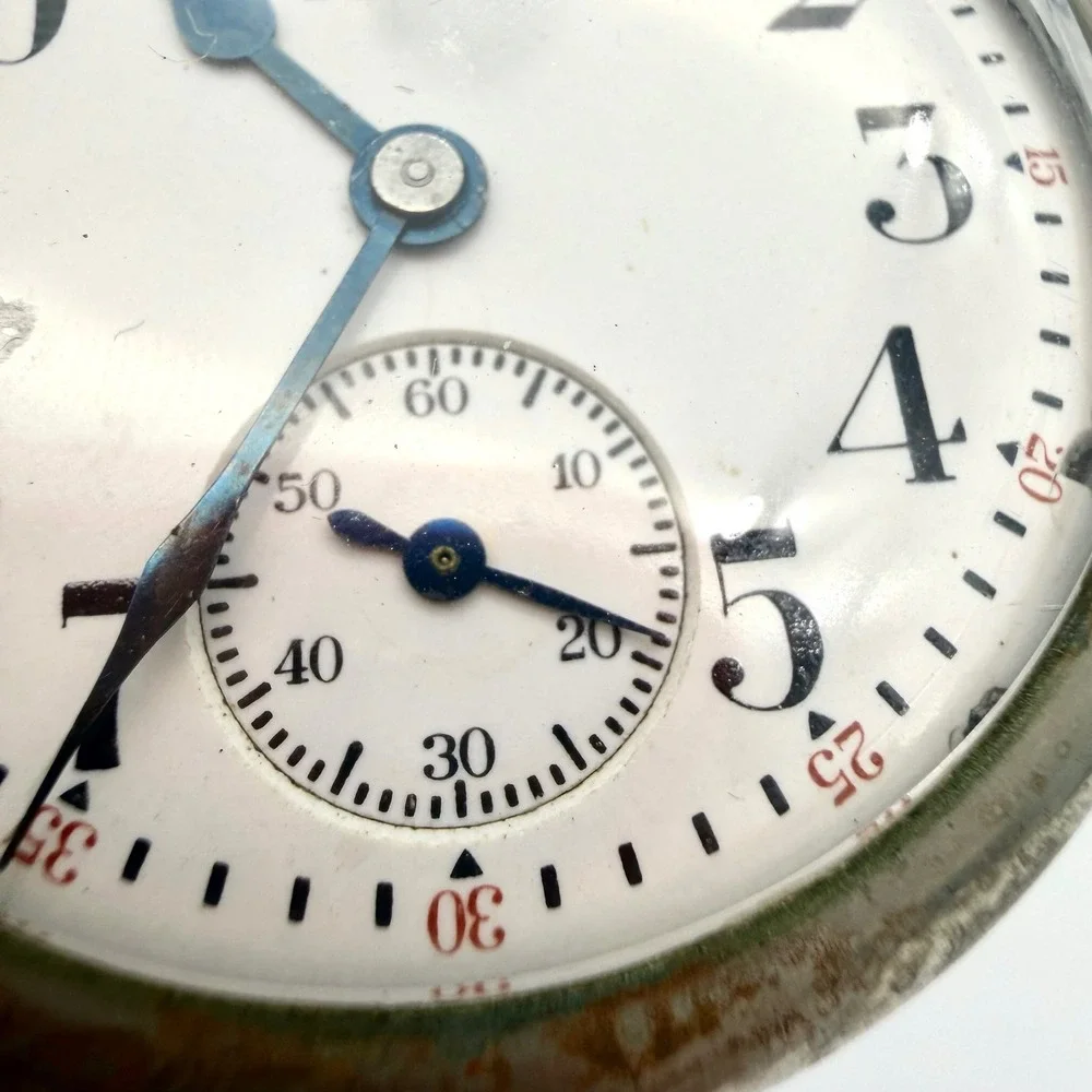 1927 Elgin Pocket Watch Size 16s Grade 480 7J Silverode Red Minute Track Running